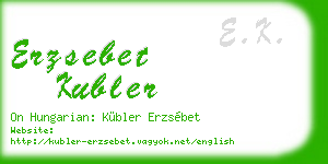 erzsebet kubler business card