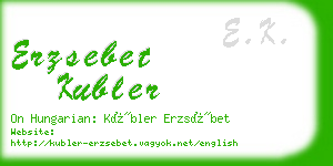 erzsebet kubler business card